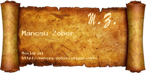 Mancsu Zobor névjegykártya